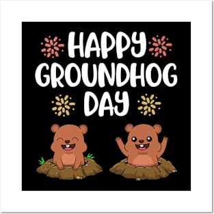 Happy Groundhog Day Funny Groundhog Day Gift Posters and Art